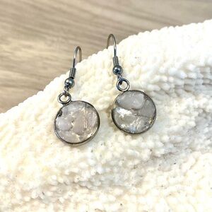 25. Rose quartz and beach sand Drop Earrings
